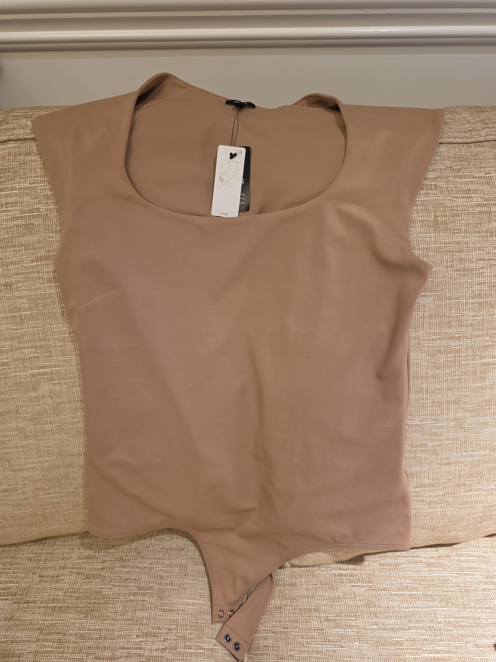 Women's Scoop Neck Bodysuit - Taupe
